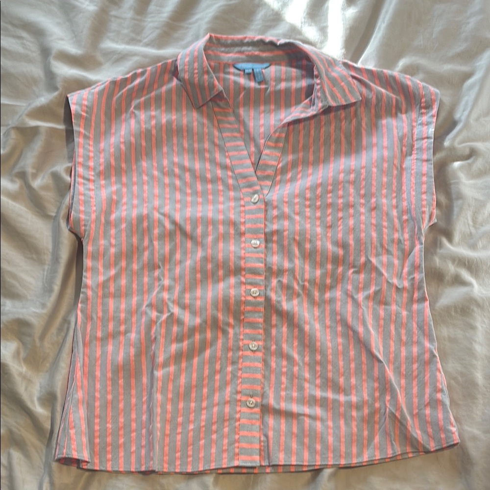 Striped Button-Up Blouse Draper James xs